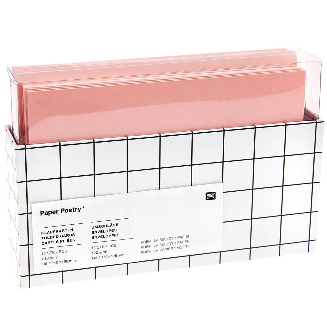 Kartenset DIN B6/B6 24TEILIG - Rosa