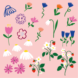 Blumen Bundle - Digitale Vorlage für Siebdruck, Plotten & Applikation
