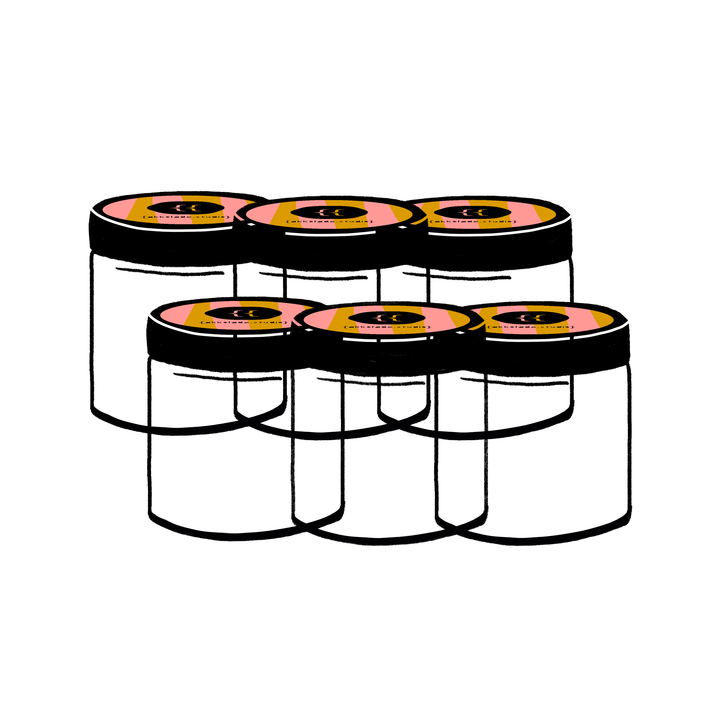 6er Set leere Farbgläser für Siebdruck