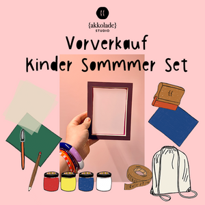 Siebdruck Sommer Set für Kinder. Kreatives DIY Set mit Farben, Sieb & Magazin