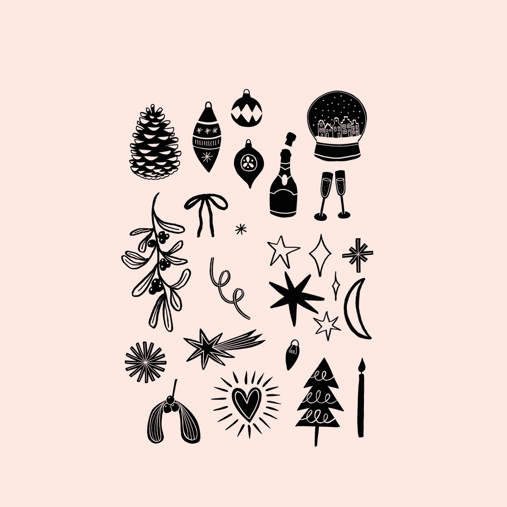 X-MAS - Digitale Vorlage für Siebdruck & Stempel