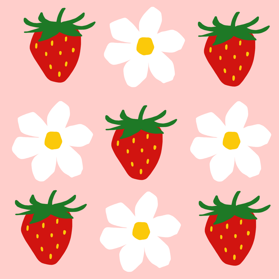 Digitale Vorlage Erdbeeren