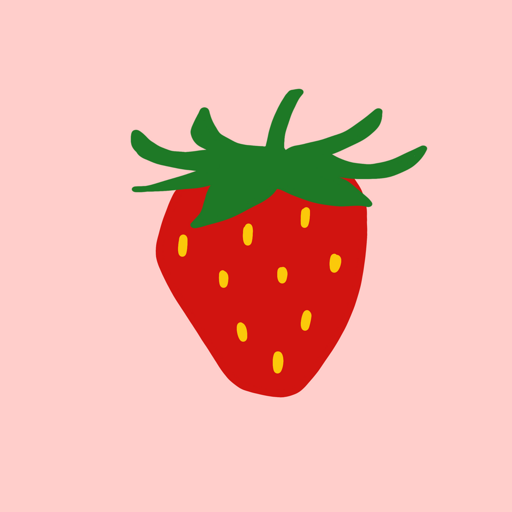 Erdbeeren - Digitale Vorlage für Siebdruck, Plotten & Applikation