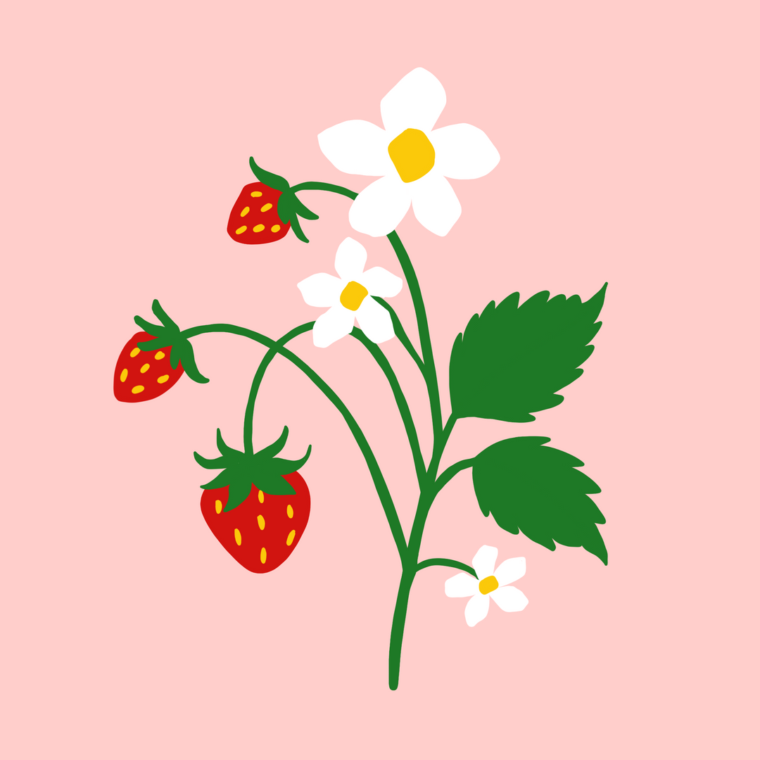 Digitale Vorlage Erdbeeren