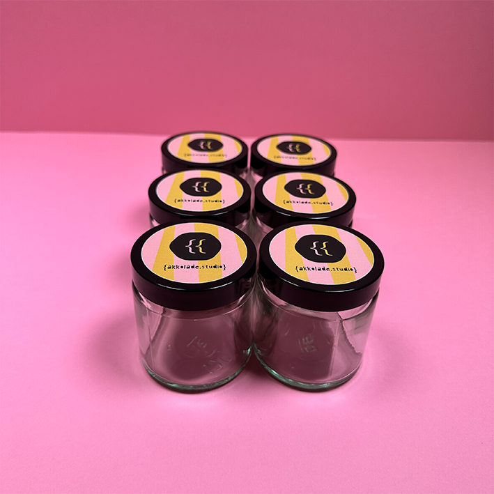 6er Set leere Farbgläser für Siebdruck