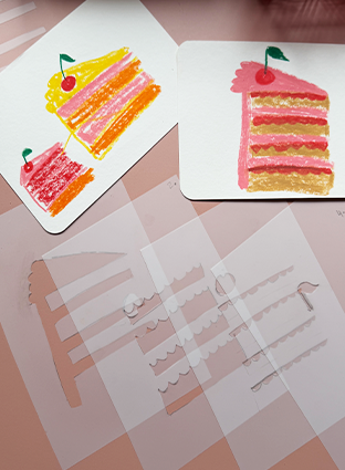 Siebdruck Vorlage Kuchen für Textildruck