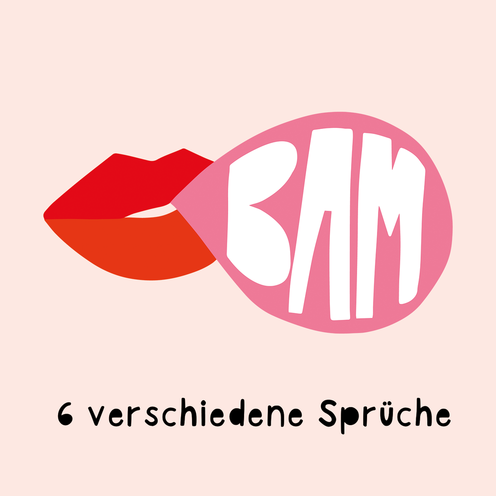 Bubble Lips Schablone – Pop-Art inspiriertes Lippen-Design für Siebdruck